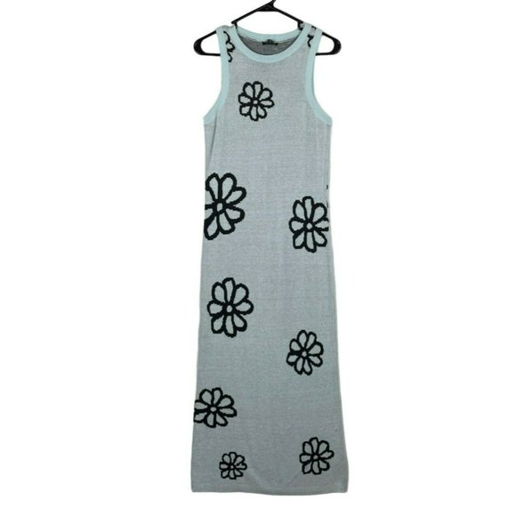 wild fable Dresses & Skirts - Wild Fable Light Blue With Black Flowers MAXI KNIT 🖤